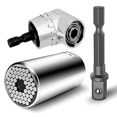 1 Piece 105 Degree New Right Angle Drill Bit Adapter Attachment Power Hand Tool 2 Pieces Multi-function 7mm-19mm Ratchet Universal Sockets Metric Wrench Power Drill Adapter Set 1 Piece 105 Degree New Right Angle Drill Bit Adapter Attachment Power Hand Tool 2 Pieces Multi-function 7mm-19mm Ratchet Universal Sockets Metric Wrench Power Drill Adapter Set